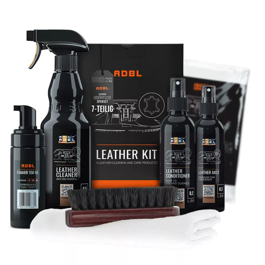 ADBL Leather Kit Komplettset für Lederpflege mit Reiniger, Conditioner und Zubehör