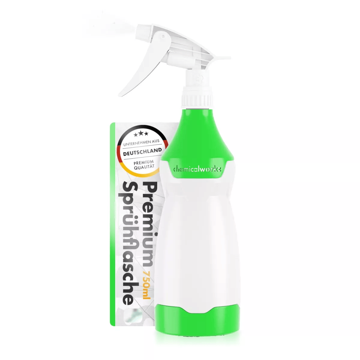 chemicalworkz Sprühflasche 750ml Grün mit Premium Sprühkopf und Dosierskala