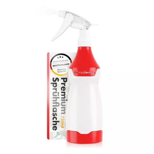 chemicalworkz Sprühflasche 750ml Rot mit Skala und verstellbarem Sprühkopf für Detailing