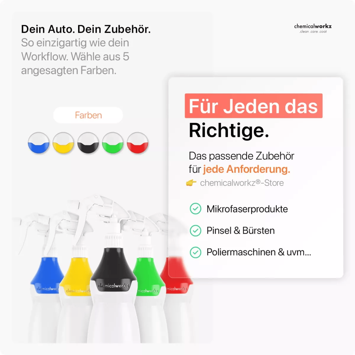 chemicalworkz Sprühflasche Rot mit Premium Trigger 750ml