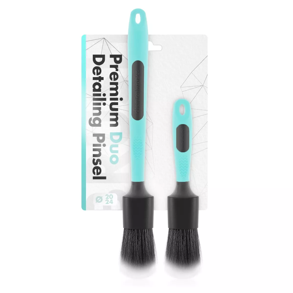 chemicalworkz Ultra Soft Duo Brush Set Türkis mit zwei Bürsten in verschiedenen Größen für die schonende Fahrzeugreinigung
