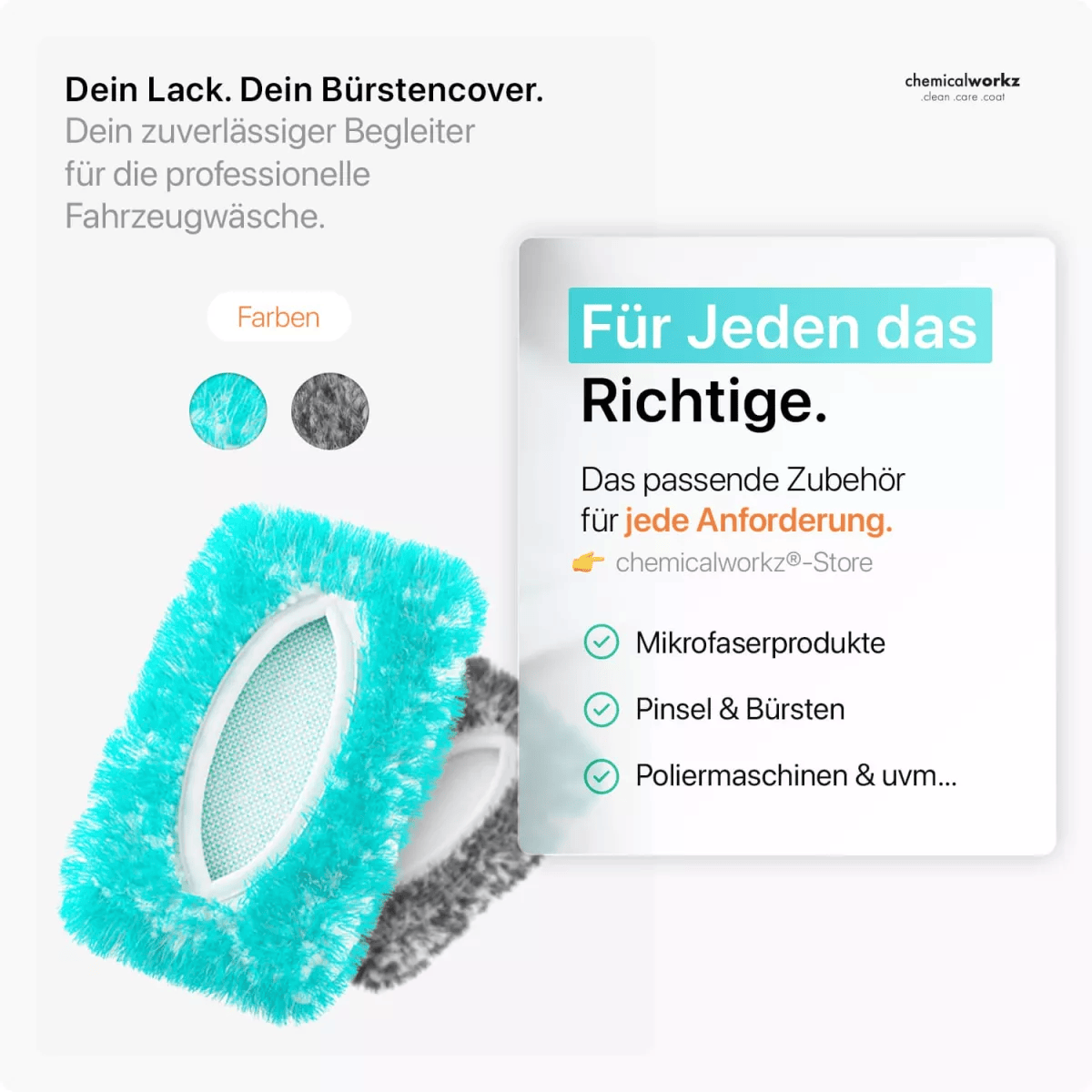 chemicalworkz Wash Brush Cover V2 1400GSM Türkis 17×25cm