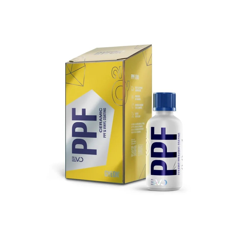 GYEON Q² PPF EVO Folienversiegelung 50 ml mit Applikatorpad und Velourstüchern