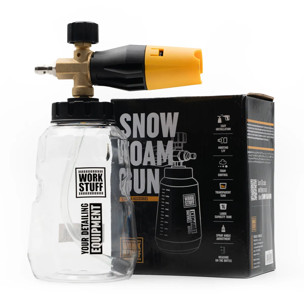 Work Stuff Snow Foam Gun Schaumlanze mit 1-Liter-HDPE-Behälter