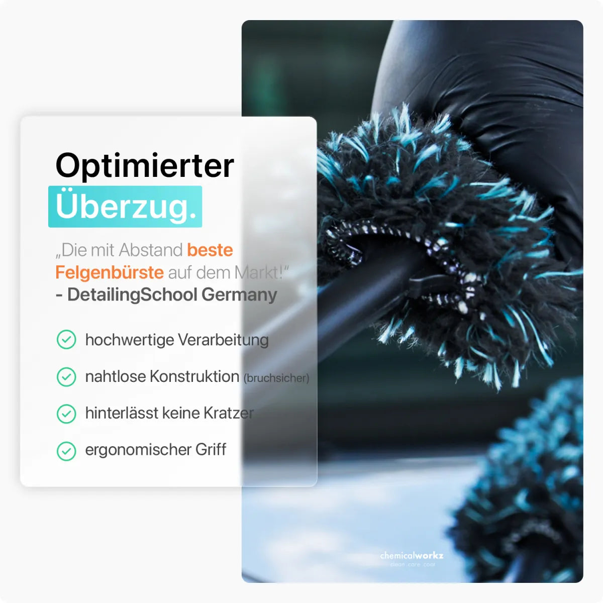 Flat Wheel Brush Felgenbürste für enge Zwischenräume