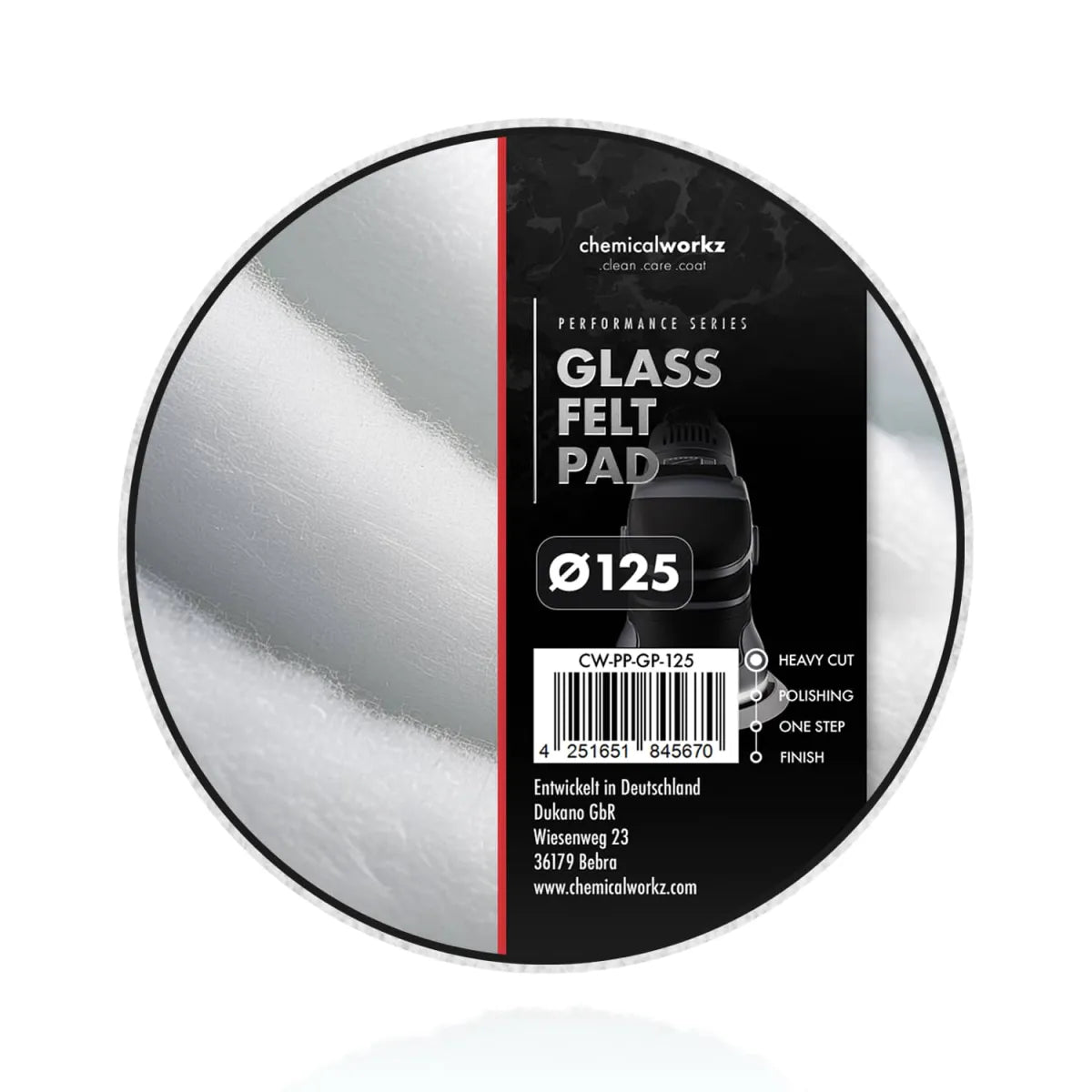 chemicalworkz Glass Felt Perfomance Pad 125mm