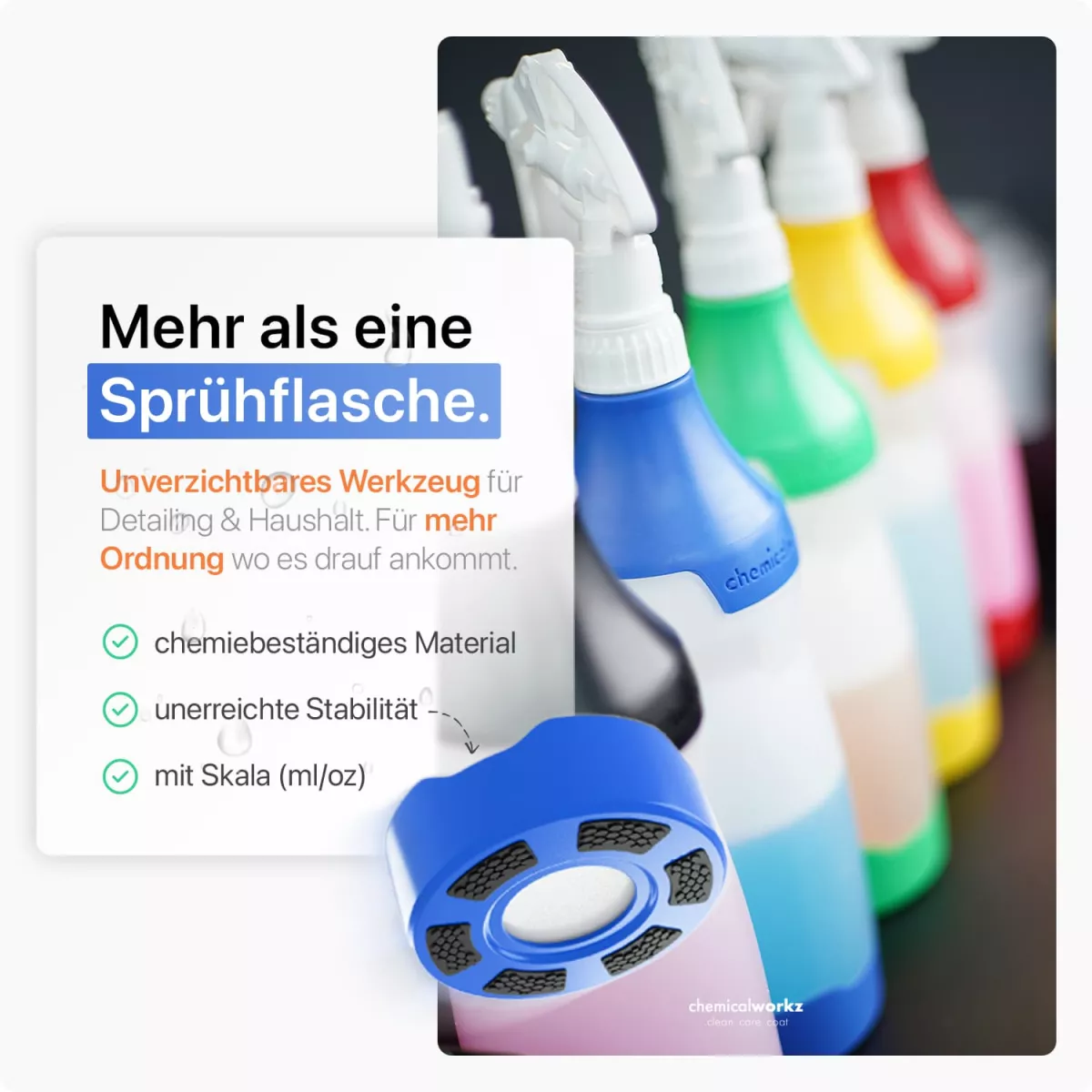 chemicalworkz Sprühflasche Blau mit Premium Trigger 750ml