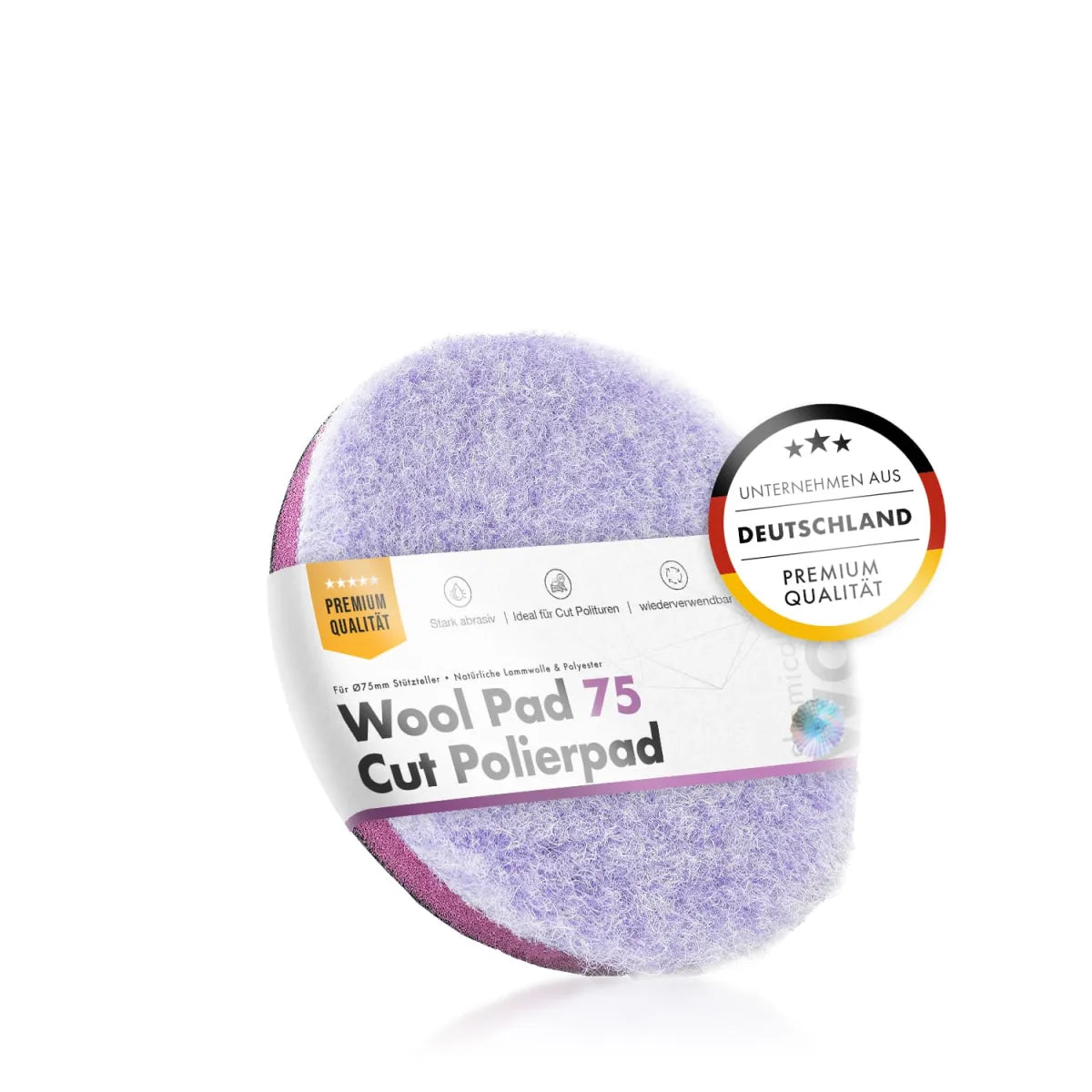 chemicalworkz Wool Cutting Performance Pad 75 mm – Polierpad mit Lammwolle für professionelle Fahrzeugaufbereitung